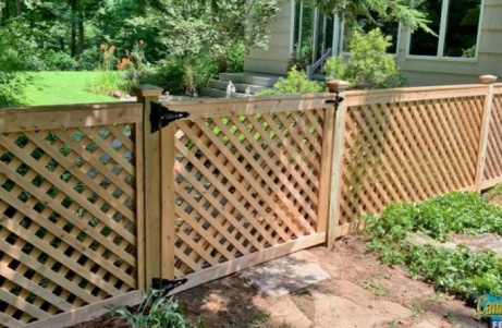 heavy lattice cedar fence