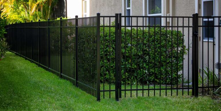 modern aluminum fence with clean lines