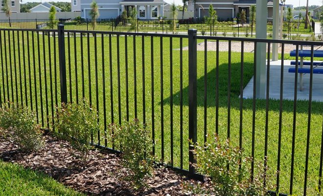 modern iron fence with clean lines