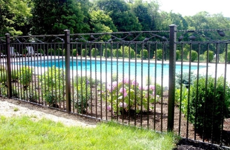 wrought iron pool fence